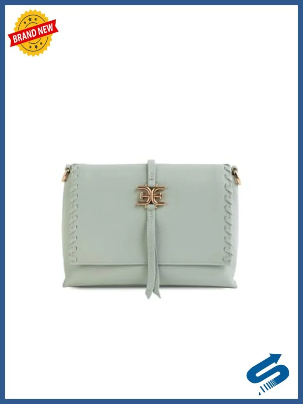 Leather Fold-Over Crossbody Bag with Tassel Detailing